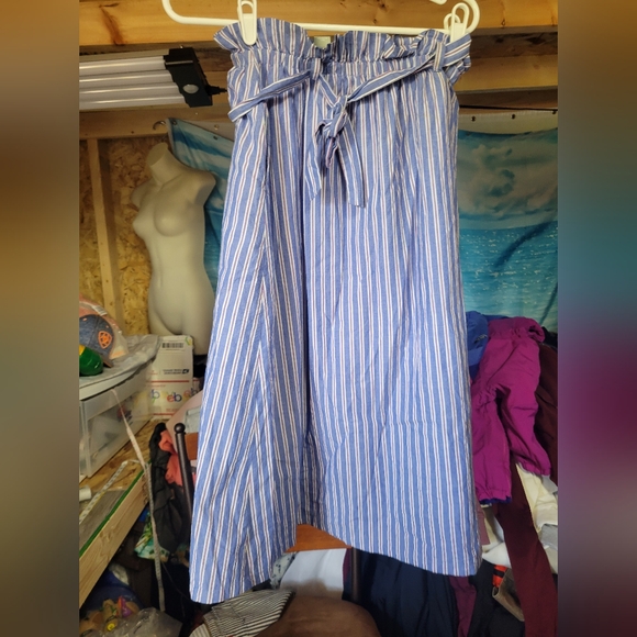 Maeve Dresses & Skirts - Maeve Anthropologie NWOT‎ Paper Bag Waist Midi Skirt Striped Size Small